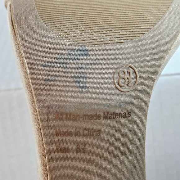 Wild Diva Lounge Nude Sandal With Wrapped Block Heel & Ankle Strap Size 8.5 - Picture 5 of 10